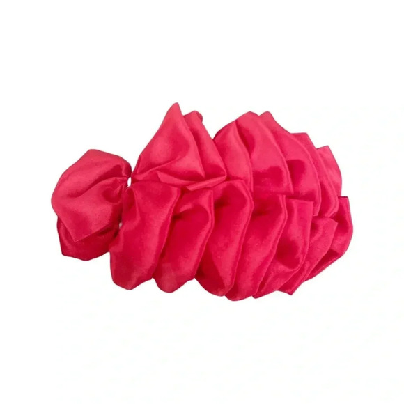 7-Pc Y2K Hair Accessory Bundle — Satin Bow Barrettes, Red Ruched Banana Clip - Picture 8 of 15